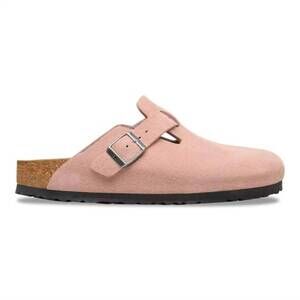 NEW BIRKENSTOCK women's boston suede leather clog in pink clay